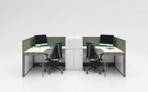 د عصري دفتر میز فرنیچر میلمین 4 د شخص دفتر کاري سټیشنونه
