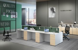Modern Kleng Call Center Desk Office Workstation Cabicle fir 6 Persoun