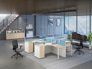 Modern Small Call Center Desk Office Workstation Cubicle for 6 Person