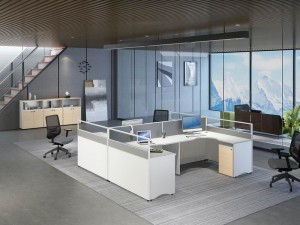 Modern Leutik Call Center Meja Kantor Workstation Cubicle pikeun 6 jalma