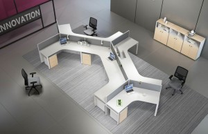 6 Kişilik Modern Küçük Çağrı Merkezi Masası Ofis İş İstasyonu Bölmesi
