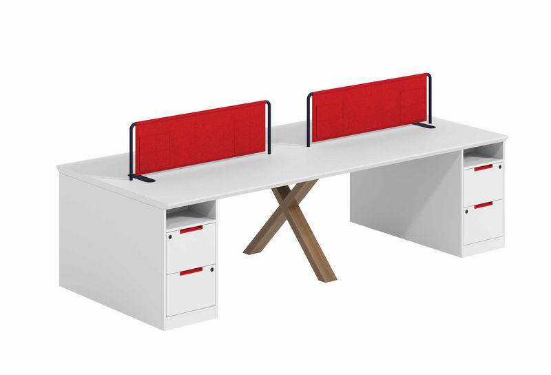 Morden White Panel Stright Line Office Workstation Desk (1)