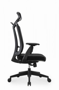 Cadira d'ordinador de malla amb respatller alt, cadires d'escriptori d'oficina a casa amb coixí de suport lumbar, reposacaps ajustable