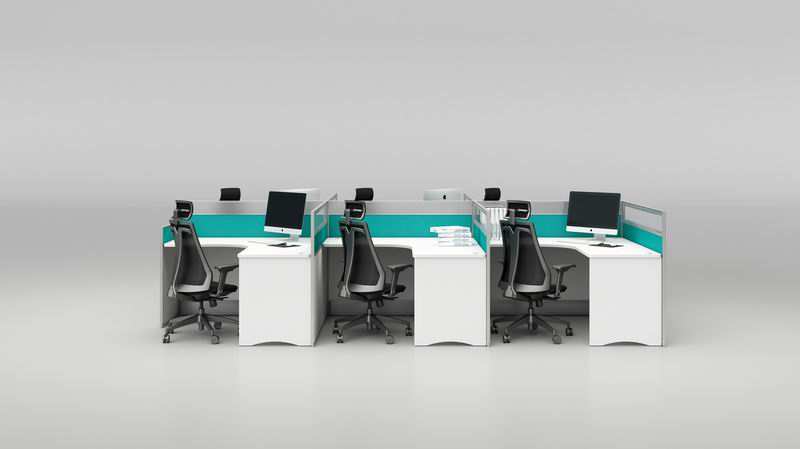 Office Two Person L Shaped Collaborative Workstation (1)