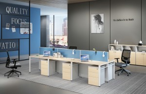 Современный небольшой офисный рабочий стол для колл-центра на 6 человек