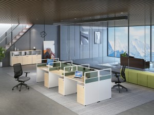 Moderní malá kancelářská pracovní stanice pro call centrum pro 6 osob