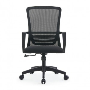 Black Mesh Chair Plastic Armrest Cheap Office C...