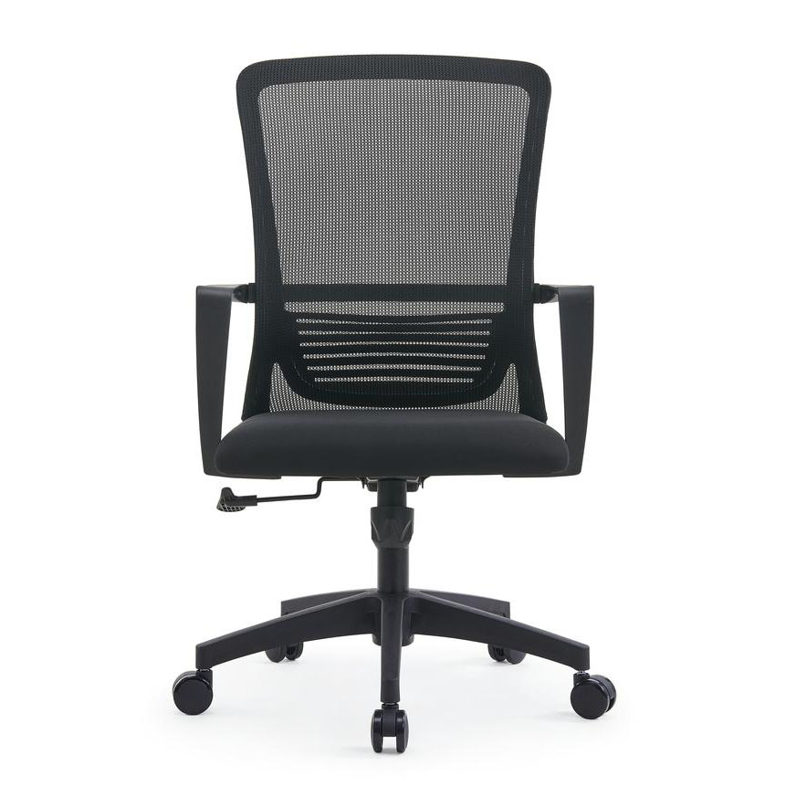 Crna mrežasta stolica, plastični naslon za ruke, jeftina uredska stolica, veleprodaja tvorničkih izravnih vrućih proizvoda, uredska stolica OC-B08