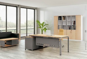 Simple Fashion Style Melamine Office Furniture 4 Persons Staff Workstation