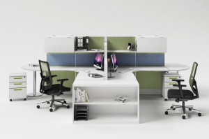 Spasi-Efisien Workstations Modern melengkung