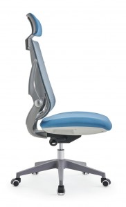 Mājas biroja krēsls, Ergonomisks galda krēsls Tīkla datora krēsls Vadītāja krēsls ar augstu atzveltni ar regulējamu galvas balstu, jostasvietas atbalsts