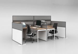 TrendSpaces Value Cubicle Series - 4 Person L-Shaped Cubicle