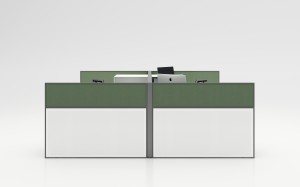 Moderne Schreibtischmöbel Melamin 4-Personen-Büroarbeitsplätze