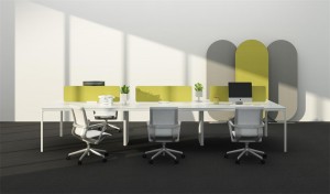 Առևտրային ժամանակակից մոդուլային փայտե գրասենյակային աշխատատեղեր Գրասեղան Գրասենյակային կահույք Գրասենյակային աշխատատեղ