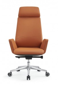 Chrome klasisks polsterēts ādas biroja krēsls Fashion Grey Executive krēslā