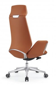 Chrome klasisks polsterēts ādas biroja krēsls Fashion Grey Executive krēslā
