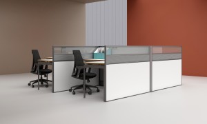 New Arrival Work Station Meja Kantor Furnitur Karya Modern Meja Kayu Desain Kantor Workstation