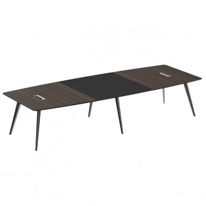 WorkTrend 6′ Tapered Angled Steel Leg Boat Shaped Conference Table