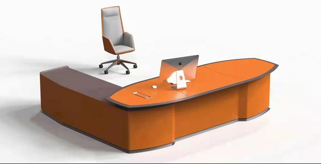 Кітайская сучасная офісная мэбля L-формы, драўляны/драўляны стол для кіраўнікоў