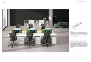 I-Global Series 6 Person Open Concept Office Workstation