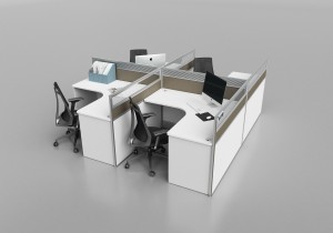 Bush Easy Office មនុស្សពីរនាក់ L Shaped Collaborative Workstation