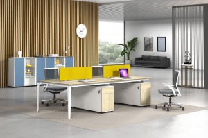 Double Office Desk with Divider Panel, Computer Desk PC Laptop Study Table with MDF Large Workstation for Home Office