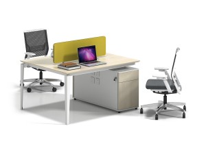 Double Office Desk yokhala ndi Divider Panel, Computer Desk PC Laptop Study Table yokhala ndi MDF Large Workstation for Home Office