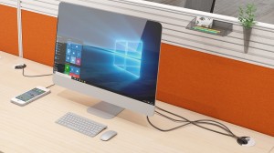 მორგებული სატელეფონო ცენტრი თანამედროვე ავეჯის მაგიდის მაგიდა ალუმინის ხის მინის კომპიუტერის დანაყოფი სამუშაო სადგური საოფისე კაბინეტი