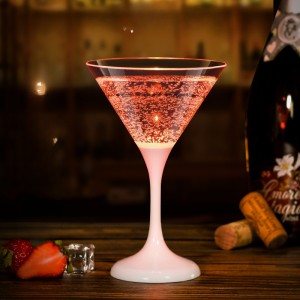 Party Supplies LED Light Up Martini Food Grade PS Plastic Glasses