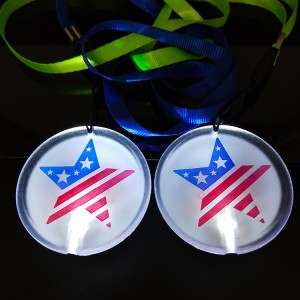Custom led Logo Glowing Badge Lanyard