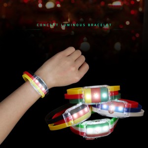 ප්‍රසංගය සඳහා OEM ලාංඡනය Led Glowing Wrist band Bracelet