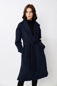 Popular Design Wear Ladies Winter Overcoat With Waterfall Collar