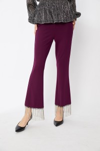 Factory Directly supply Womens Wholesale Tall Skinny Tassel Flare Pants