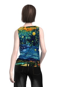 Designer V Neck Knit Vest Abstract Print Casual Basic Tops Tank Women