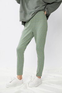 Knit Jacquard Printed Slim Fit Trousers