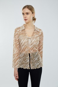 Hot Sale Custom Turn down neck Shirt Top Fit Mesh Design Breathable Long Sleeve Shirt