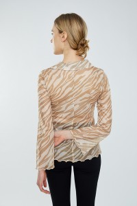 Hot Sale Custom Turn down neck Shirt Top Fit Mesh Design Breathable Long Sleeve Shirt