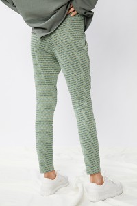 Knit Jacquard Printed Slim Fit Trousers