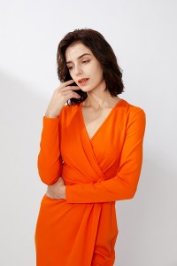 Plain Hot Selling Wholesale Fashion Elegant Ladies Midi Long Sleeves Women Dress