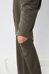 Ponte Zipper Detachable  Straight Leg Pants