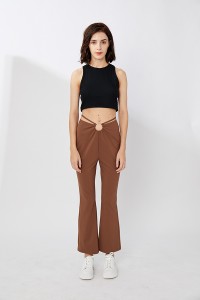 Cheapest Price Hollow Out Casual Flared Trousers Pants Designs for Women