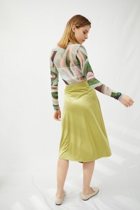 Asymmetry High Waist Wrap Midi Bodycon Skirt