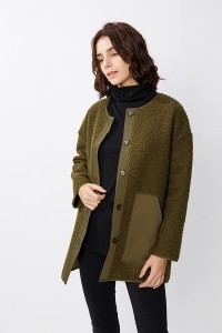Dropped Shoulder Long Cashmere Faux Fur Over Coat