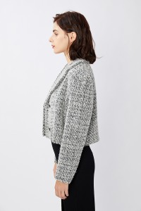 Factory Cheap Hot Wholesale Fashion Gray Women Outerwear Tweed Jackets