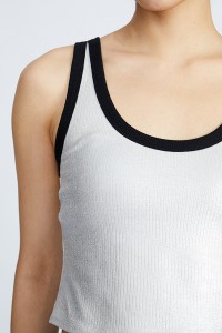 Basic Crop Knitted Summer Contrasting Colors Casual Tank Top Women