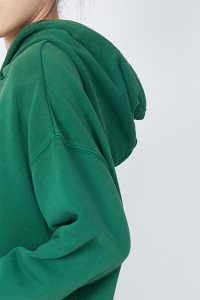 OEM/ODM Supplier Custom Rabbit Printing Ladies Green Loose Hooded Collar Loose Pullover Hoodies Women Sweatshirt