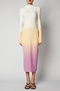 Stylish y2k Dip Dye Long Sleeve Casual Knit MIDI Bodycon Women Dresses