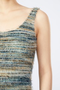 Midi Plush Fabrics Velvet Casual Sleeveless Tank Top Dress For Women