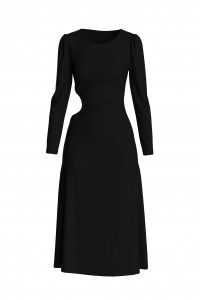 Elegant Casual Long Sleeve Hollow Out Bodycon Ladies Sheath Dress