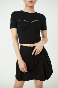 Essential T Shirt y2k Bra Designs Cut Out Basic Crop Tops Women